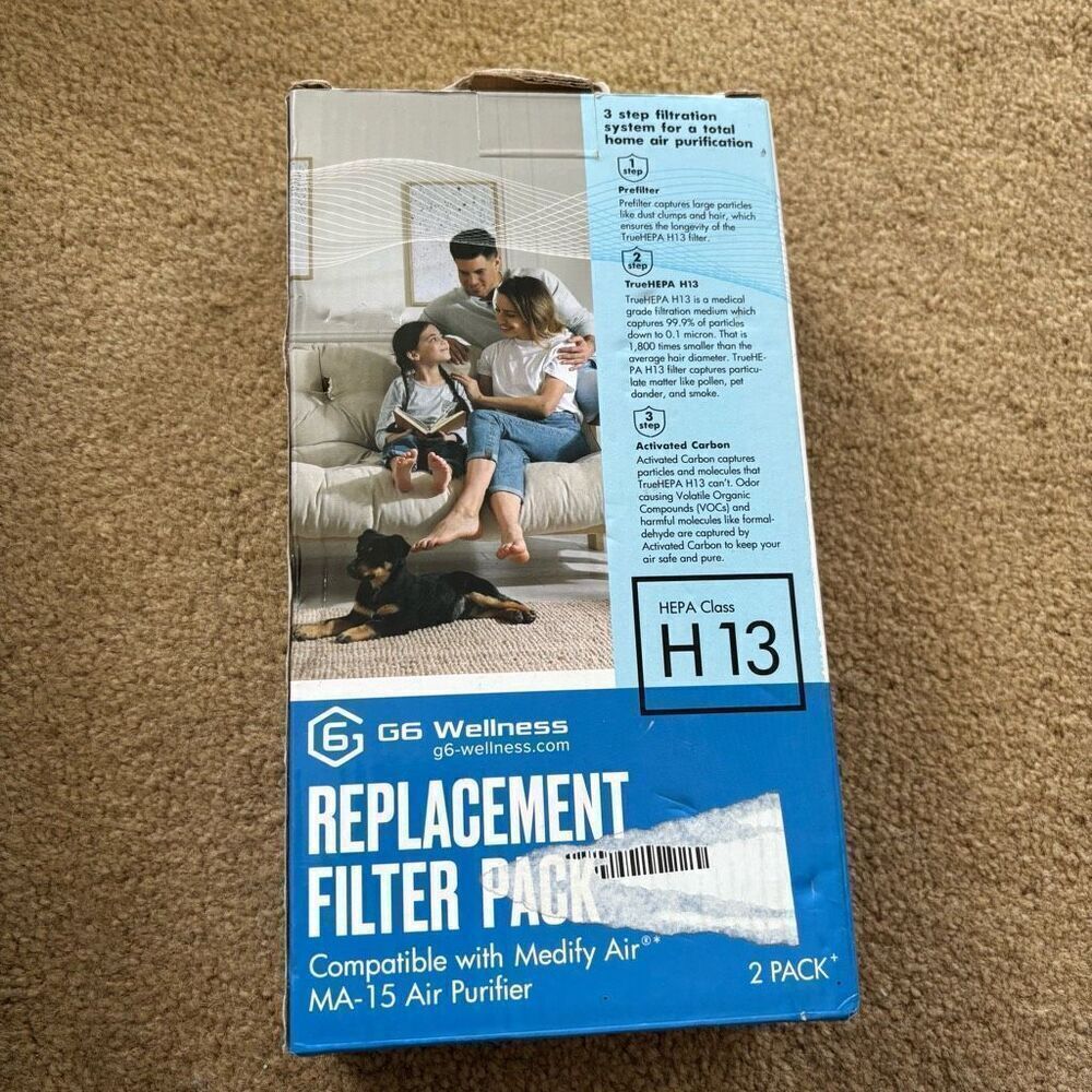 G6 Wellness H 13 Replacement Filter 2 Pack *New*